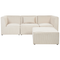 Beliani LEMVIG - Three-seater sofa - Beige - Universal - Corduroy