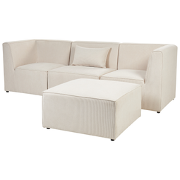 Beliani LEMVIG - Three-seater sofa - Beige - Universal - Corduroy
