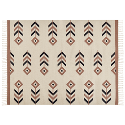 Beliani NIAVAN - Rug - Beige/black - 160 x 230 cm - Cotton