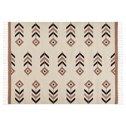 Beliani NIAVAN - Rug - Beige/black - 140 x 200 cm - Cotton