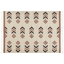 Beliani NIAVAN - Rug - Beige/black - 200 x 300 cm - Cotton