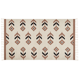 Beliani NIAVAN - Rug - Beige/black - 80 x 150 cm - Cotton