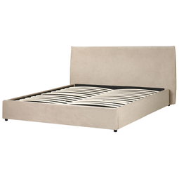 Beliani LAVAUR - Bed with storage space - Taupe - 180 x 200 cm - Velvet