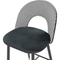 Beliani FALTON - Bar stool - Black/White - Velvet