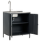 Beliani VILAMA - Outdoor kitchen cabinet with sink - Black - Steel