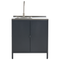 Beliani VILAMA - Outdoor kitchen cabinet with sink - Black - Steel
