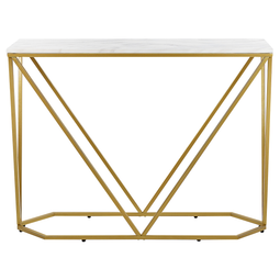 Beliani HAZEN - Sidetable - White/Gold - MDF