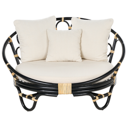 Beliani ROSSANO - Lounger - Black - Rattan