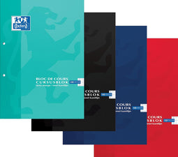 Oxford SCHOOL course pad, assorted colours, ft A4, 100 sheets, commercial checkered