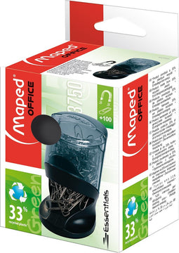 Maped paper clip holder Essentials Green, gray/black, with 100 paper clips