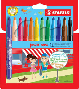STABILO power max felt-tip pen, case of 12 pieces in assorted colors