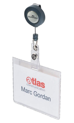 Durable badge with retractor, 10 pieces