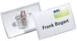 Durable badge with combination clip Click Fold, ft 40 x 75 mm, box of 25 pieces