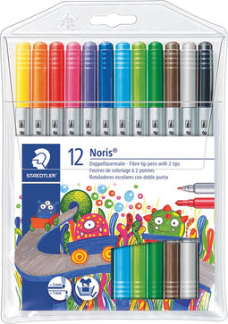Staedtler felt-tip pen Noris Club, hangable case with 12 pieces