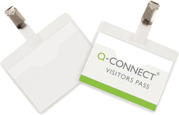 Q-CONNECT badge with clip 90 x 60 mm, box of 25 pieces