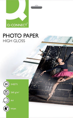 Q-CONNECT photo paper, ft A4, 260 g, pack of 20 sheets
