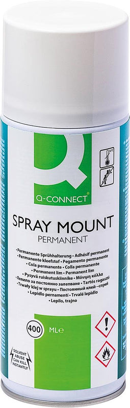 Q-CONNECT Quick Mount spray, permanent, 400 ml spray can