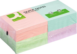 Q-CONNECT Quick Notes, ft 76 x 76 mm, 100 sheets, pack of 12 pads in pastel colors