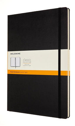 Moleskine notebook, ft A4, ruled, hard cover, 192 pages, black