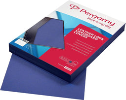 Pergamy folders leather look ft A4, 250 micron, pack of 100 pieces, blue