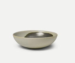 Ferm Living - Omhu - Bowl - Large - Stoneware - Off-white/coal
