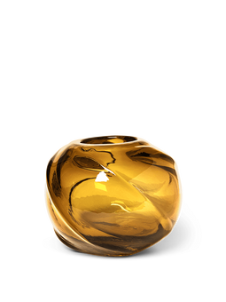 Ferm Living Water Swirl Vase Amber Round Amber
