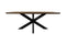 Dining table Fishbone - 220x110x76 - Natural/black - Oak/metal