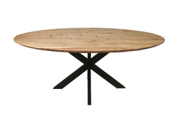 Zurich dining table - 180x100x76 - Natural/black - Swiss edge - Acacia wood/metal