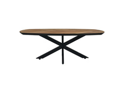 Coffee table Fishbone - 120x60x43 - Natural/black - Oak/metal