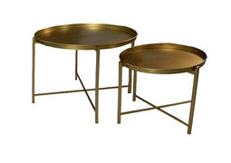 Coffee tables set of 2 - ø65x45/ø45x38cm - Gold - Metal