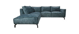 Corner sofa left Morgan - 248x261x88 - Adore 158 Niagara - Velours