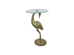 Side table - 29x26x66 - Gold/transparent - Metal/glass