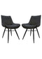 Dining room chair Denver set of 2 - 55x63x85 - Gray/black - Polyester/metal