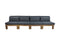 Garden lounge set Aruba 4-piece (incl. cushions) - Natural/Dark Gray - Teak
