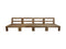 Garden lounge set Aruba 4-piece (incl. cushions) - Natural/Dark Gray - Teak