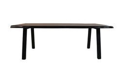 Rectangular dining table - 200x100x77 - Walnut brown - Acacia wood/Metal
