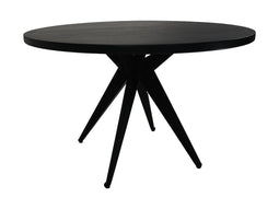 Round dining table - ø120x76 - black - Mango wood/metal