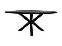 Oval dining table - 180x100x76 - Black - Mango wood/metal
