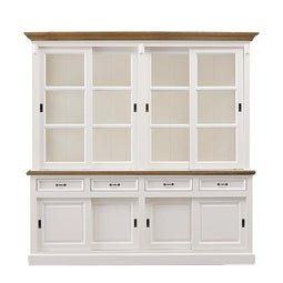 Sideboard Provence - 220x50x220 - White/natural - Pine/glass