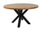 Round dining table - ø130x76 - Natural/black - Acacia/metal