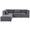 Beliani LEMVIG - Corner sofa with 4-seater ottoman - Gray - Right side - 250 cm - Corduroy