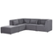 Beliani LEMVIG - Corner sofa with 4-seater ottoman - Gray - Right side - 250 cm - Corduroy