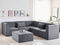 Beliani LEMVIG - Corner sofa with ottoman - Gray - Left sided - 250 cm - Corduroy