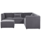 Beliani LEMVIG - Corner sofa with ottoman - Gray - Left sided - 250 cm - Corduroy