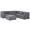 Beliani LEMVIG - Corner sofa with ottoman - Gray - Left sided - 250 cm - Corduroy