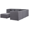 Beliani LEMVIG - Corner sofa with ottoman - Gray - Left sided - 250 cm - Corduroy