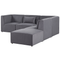 Beliani LEMVIG - Corner sofa with ottoman - Gray - Left side - 250 cm - Corduroy