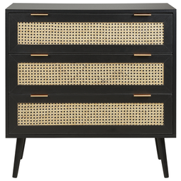 Beliani OPOCO - Chest of drawers - Black - Rattan