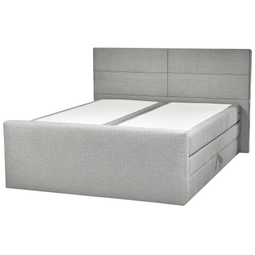 Beliani ARISTOCRAT - Box spring bed - Light gray - 180 x 200 cm - Polyester