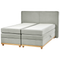 Beliani DYNASTY - Box spring bed - Light gray - 160 x 200 cm - Polyester
